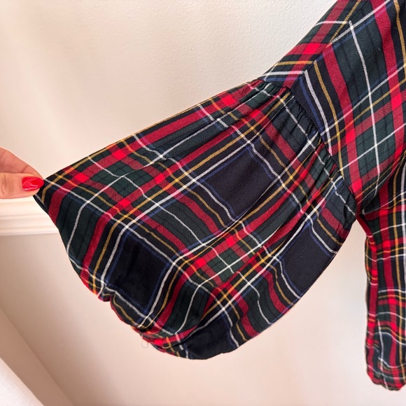 LOFT Christmas plaid blouse - Picture 4 of 6